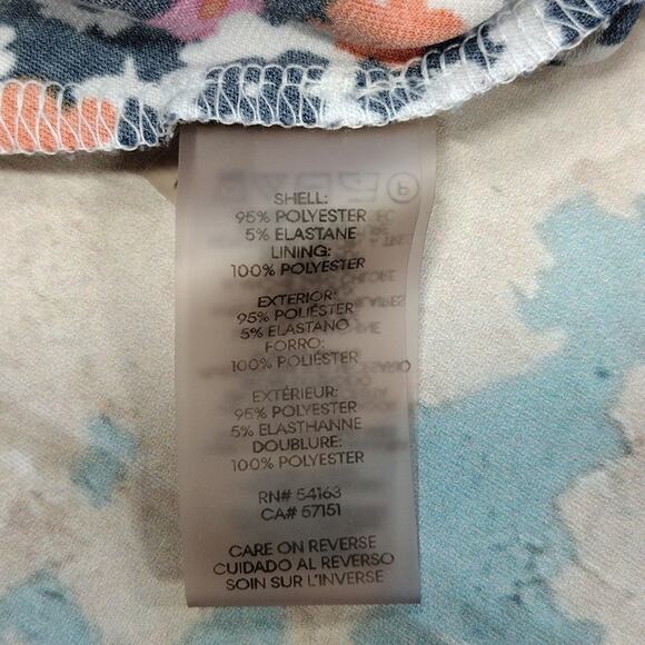 Tommy Hilfiger Navy Pink Orange Floral Flower Summer Stretchy Plus Size Dress 14 - Picture 7 of 14